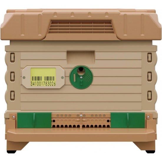 Ergo Insulated Bee Hive Set [NO Frames Included] (Single Deep, Tan Body Green Entrance)