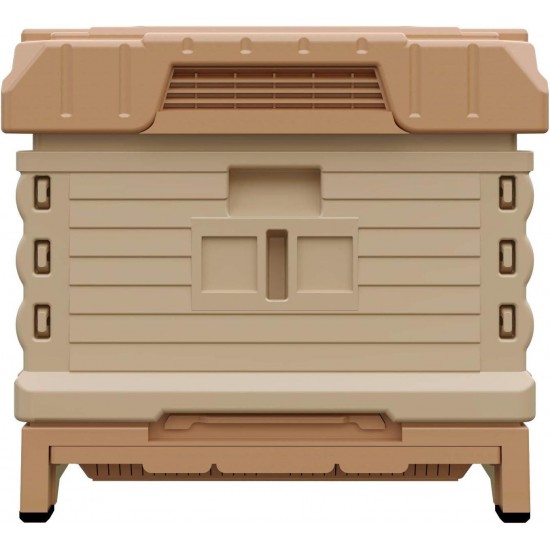 Ergo Insulated Bee Hive Set [NO Frames Included] (Single Deep, Tan Body Green Entrance)