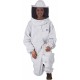 U73P Plus Natural Cotton Beekeeper Suit with Round Veil, XXXL, White