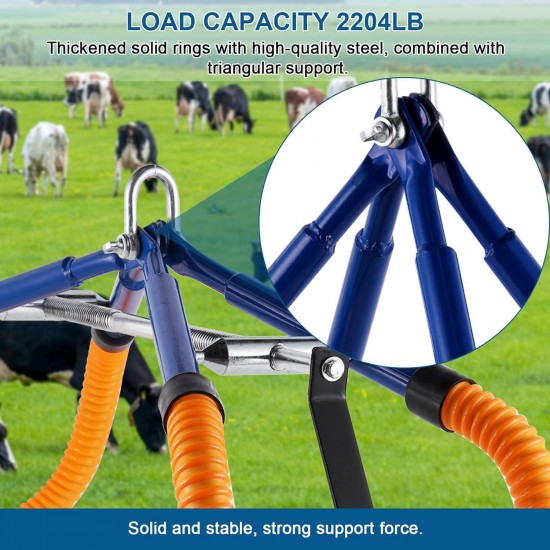 Cow Hip Lift, 2204LB Adjustable Cow Hip Clamp OB Milking Birthing Lame, Stainless Steel Stand Up Assist Device for Dairy Farm Cattle Helper Dystocia