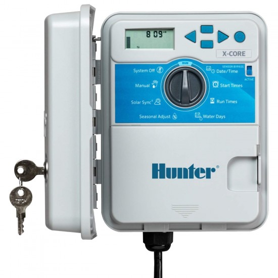 Hunter Sprinkler XC600 X-Core 6-Station Outdoor Irrigation Controller, Small, Gray & Hunter 3/4 PGV-ASV Anti-Siphon Valve