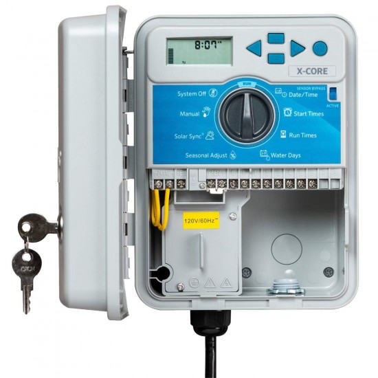 Hunter Sprinkler XC600 X-Core 6-Station Outdoor Irrigation Controller, Small, Gray & Hunter 3/4 PGV-ASV Anti-Siphon Valve