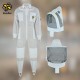 Sting Proof Bee Suit, 3 Layer Bee Keeper Suit for Men, Premium White Fabric Mesh Beekeeper Suit, Professional Bee Suits for Men Sting Proof, Unisex Hornet Suit with Gloves Large