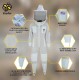 Sting Proof Bee Suit, 3 Layer Bee Keeper Suit for Men, Premium White Fabric Mesh Beekeeper Suit, Professional Bee Suits for Men Sting Proof, Unisex Hornet Suit with Gloves Large