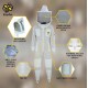 Sting Proof Bee Suit, 3 Layer Bee Keeper Suit for Men, Premium White Fabric Mesh Beekeeper Suit, Professional Bee Suits for Men Sting Proof, Unisex Hornet Suit with Gloves Large