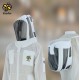 Sting Proof Bee Suit, 3 Layer Bee Keeper Suit for Men, Premium White Fabric Mesh Beekeeper Suit, Professional Bee Suits for Men Sting Proof, Unisex Hornet Suit with Gloves Large