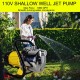 1HP 18gpm Portable Shallow Well Pump Garden Pond Pump for Sprinkler Stainless Steel Water Pressure Booster 1080GPH 110V Water Transfer Draining Irrigation Pump for Water Removal