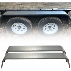 Steel 14 Gauge Diamond Tread Plate Tandem Axle Trailer Fenders 72-7/8x10-1/4x13 (Fit 13-15 Tires) - 2 Pcs