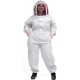 U74P Plus Natural Cotton Beekeeper Suit with Fencing Veil, XXXL, White