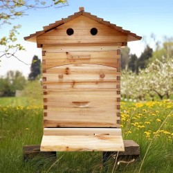 Flows Hives Beehive with 7 Frame Bee Box Auto Wooden Honey Bee Hives Boxes Complete Kit Bee Keeping Starter Kit