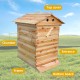 Bee Hives Boxes Starter Kit, Beehive Complete Kit with 7 PCS Auto Honey Beehive Frame, Food Grade BPA  for Beginners & Pro Beekeepers (Beehive Frame+Wooden Box)