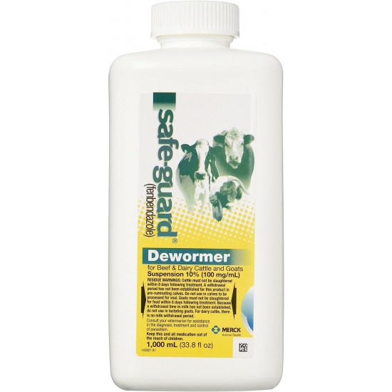 Safe-Guard Dewormer Suspension for Beef, Dairy Cattle and Goats, 1000ml