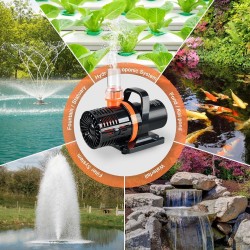 4500GPH Pond pump,Submersible Water Pump,23ft max lift waterfall pump,with barrier bag, used as fountain pump outdoor,for Koi Pond Statuary Pump