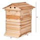 Auto Flows Beehive Food Grade Beekeeping Cedar Wooden House with 7 Automatic Flows Honey Storage Panel for Beekeeper Starter