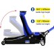 3 Ton Low Profile Floor Jack Capacity 6600 lbs with Dual Piston,Steady Steel Quick Lift Pump 3.3-18.5 Lifting Range Height,Black+Blue