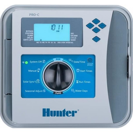 Hunter Pro-C P2C-400 Indoor Outdoor Modular Controller 4-Station Base Timer Expandable to 32 Stations w/ Optional Expansion Modules - P2C400 Replaces PC400 and PC400i (P2C-400 with 16 Zones)