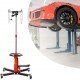 Transmission Jack, 1660lbs 3/4-Ton 2 Stage Hydraulic High Lift Vertical Telescoping, 32 to 70 Lifting Ran-ge, with 360° Swivel Wheels, 30 Long Safety Chain, Red