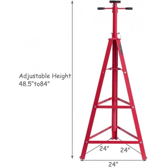 Under Hoist Tripod Stand, Jack Stands 2 Ton High Lift Jack Stand Reach Under Hoist Stand, Heavy Duty Steel Under Hoist Jack Stand