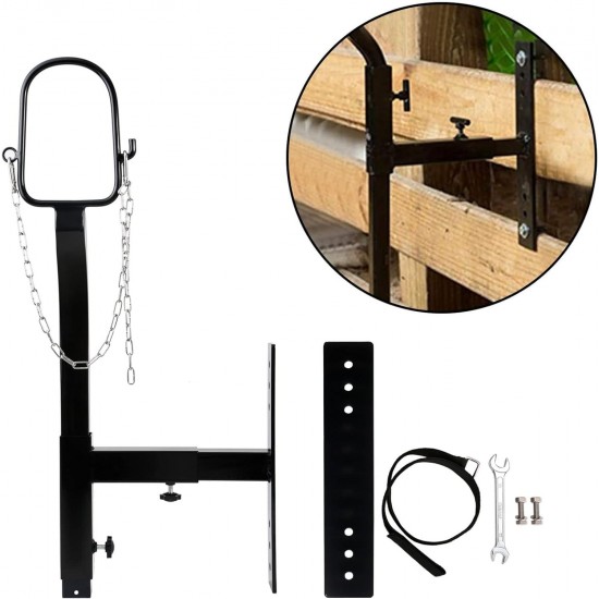 Steel Livestock Stand Trimming, Livestock Stand Nose Loop Goat Trimming Stand 9.8inch Height Adjust, Trimming Stand 5.9inch Length Adjust, Goats Stand & Sheep Stand, Black, 31.9 x 13.4 x 4.3inch