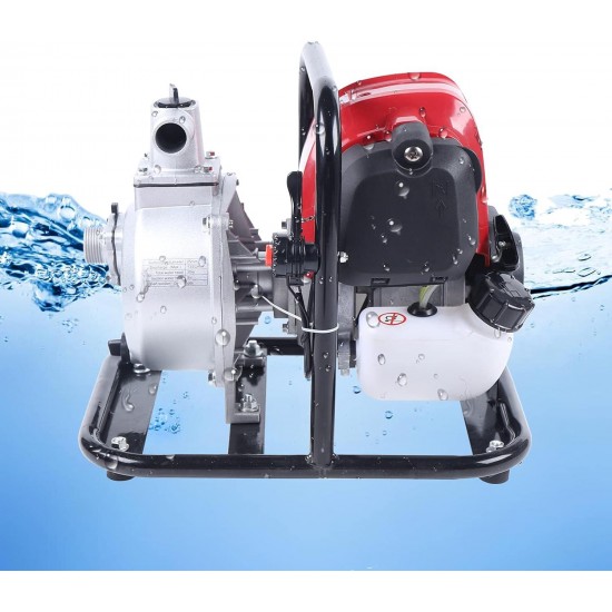 38CC 4-Stroke Gas Powered Water Transfer Pump, 1.2KW Gasoline Engine Transfer Irrigation Water Pump, 1 Garden Water Transfer Irrigation Pump for Irrigation Pool 8500R/MIN