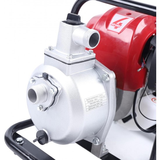 4 Stroke 1.2KW Gas Gasoline Powered Water Pump, Portable Gasoline Pump, Transfer Irrigation Pump Fits for Farmland/Garden/Fire Fighting