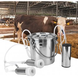 5L Cow Milking Kit, Stainless Steel Goat Milking Set 5L Goat Milking Kit, Stainless Steel Cow Milking Kit for Farm Livestock Handling Supplies for Ranch Milking Tools ((for