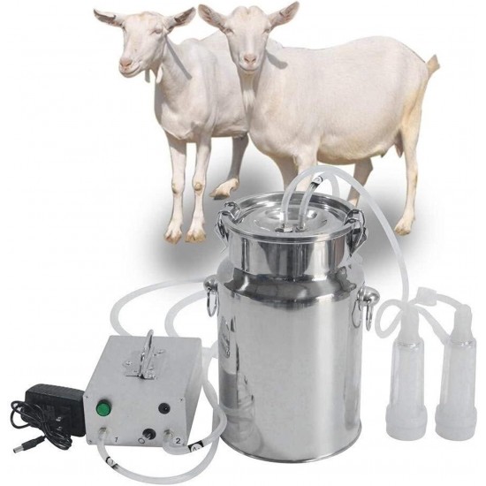 Cow Milking Machine Cow Goat Milking Machine, Pulsation Vacuum Pump Milker, Automatic Portable Livestock Milking Equipment (7L/14L,for Goat) (Color : 14L, Size : for Goat)