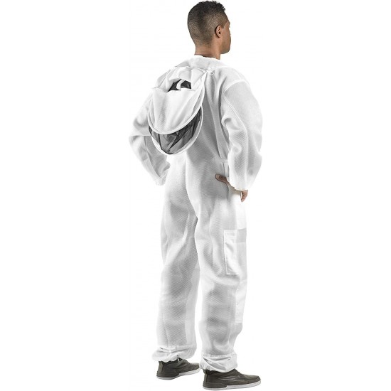 U83 Ultralight Beekeeper Suit with Round Veil, XL, Silver White