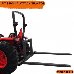 3 Point Hitch Pallet Fork 1500 lbs Capacity Adjustable Pallet Fork Attachments for Category 1 Tractor