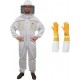 Ventilated Beekeeping Suit with Round Veil and Cowhide Gloves (XX-Large)