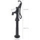 Cast Iron Pitcher Pump and Base, Suction Pump Manual Water Jet Pump Domestic Well Hand Shake Suction Well Pump Groundwater with Base for Home Garden Yard Lift 19.69ft, Black