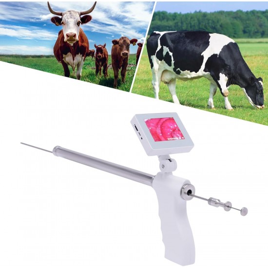 Insemination Kit for Cows Cattle Visual Insemination Gun Adjustable Screen,Professional Visual Insemination Gun Instrument Veterinary Insemination Farm Tools Perfect for Pig, Cow