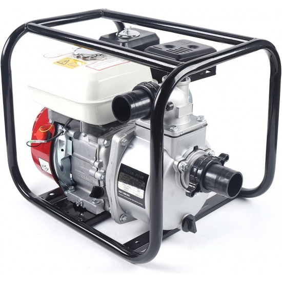 4-Stroke Fuel Water Pump, 6.5HP 210CC Gas-Powered Water Transfer Pump, Portable Gasoline Water Pump Gasoline Engine Water Pump for Irrigation Pool Landscaping Gardening Irrigation