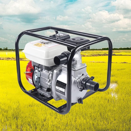 4-Stroke Fuel Water Pump, 6.5HP 210CC Gas-Powered Water Transfer Pump, Portable Gasoline Water Pump Gasoline Engine Water Pump for Irrigation Pool Landscaping Gardening Irrigation