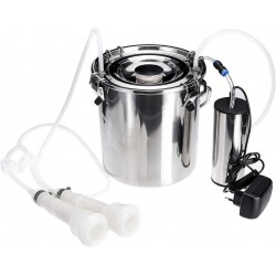 Electric Milking Machine Sevenmore 5L Electric Milking Machine Stainless Steel Cow Goat Sheep Bucket Suction Milker Vacuum Pump Household