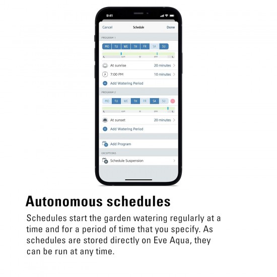 Aqua – Smart Water Controller for Apple Home app or Siri, irrigate Automatically with schedules, Easy to use, Remote Access, no Bridge, Bluetooth/Thread, HomeKit