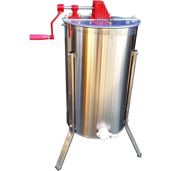 HE3MAN 3 Frame Beekeeping 304 Stainless Steel Drum Honey Extractor With Stand - Manual