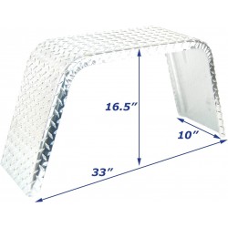 2)- Boat Trailer Fenders Aluminum Diamond Tread Plate 10 x 33 x 16.5 22936-2 (2) Square 10x33x16.5 Aluminum Fenders