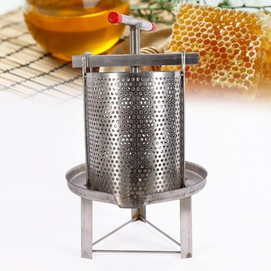 Manual Honey Press Extractor Household Stainless Steel Honey Press Wax for Beekeeping Agriculture Beekeeping Tool(Dia9.4inch)