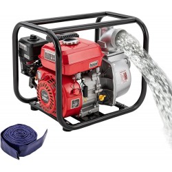 Water Pump, 7.5HP 3 Self-Priming Gas-Powered Semi-Trash Water Pump with 24.61ft Water Pipe, 4-stroke Single-cylinder Air-cooled Water Transfer Pump, 12/250N.m/r/min, 221CC