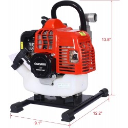 Gasoline Water Pump,2s Troke Portable Gas Powered Water Transfer Pump For Irrigation Pool, Landscaping Or Gardening Irrigation, 33cc 1.2Hp 1inch