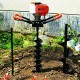 52cc Gas Powered Post Hole Digger Auger + 12 Extension Bar + 4 6 8 Bits - Orange