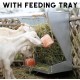 Solution4Patio Galvanized Steel Livestock Hanging 2 in 1 Hay & Grain Feeder, Heavy-Duty Large Capacity Feeder W/Adjustable Hooks for Different Stall, Corral, Hay Feeder for Goats, Sheep, Horse