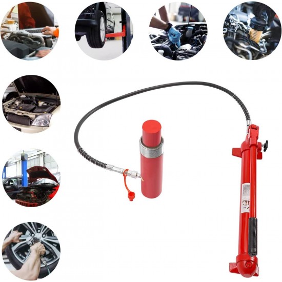 Auto Body Frame Repair Kit, 20 Ton Porta Power Hydraulic Jack, Hydraulic Combined Jack for car Repair, 6 FT Oil Hose Hydraulic Car Jack Ram, with Carrying Storage Case, with 18 Accessories