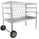 Solution4Patio Galvanized Steel Livestock Feeder W/Wheels, 2 in 1 Hay & Grain/Salt Feeder, Heavy-Duty Large Capacity Sheep Feeding Cart, Easy to Clean for Goats, Sheep, Horse, Ponies #B808A01-US2