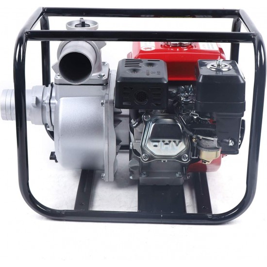 Gas Water Pump, 3Inch 7.5HP Commercial Semi-Trash Gas Powered Water Pump, 3000W 60M³/H Inlet & Outlet High Pressure Garden Irrigation Pump, Portable Water Transfer Pondpump For Agricultural