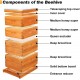 Bee Hive Starter Kit, 10 Frame Bee Hives,Hive Include 2 Deep Bee Box 2 Medium Beehive Box with Bee Frames and Wax Foundation,Unassembled Beehive Starter Kit