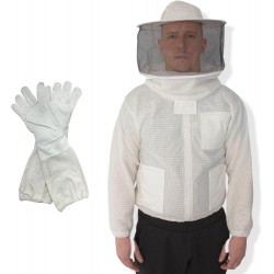 Ventilated Bee Jacket Round Hood - 3 Layer Mesh Ultra Vented Beekeeping Jacket Ventilated Beekeeper Jacket for Big Men