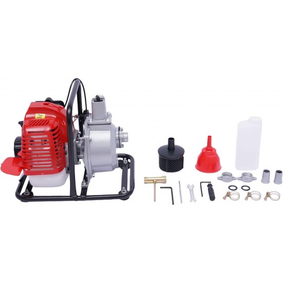 43CC Gas Powered Water Pump, 1 Inch 2HP Water Transfer Pump Portable Small Gas Pump Irrigation Water Pump Hand Well Pump High Pressure for Landscaping Gardening Lawn Irrigation Pool Home