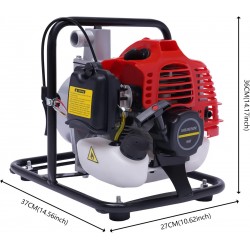 43CC Gas Powered Water Pump, 1 Inch 2HP Water Transfer Pump Portable Small Gas Pump Irrigation Water Pump Hand Well Pump High Pressure for Landscaping Gardening Lawn Irrigation Pool Home